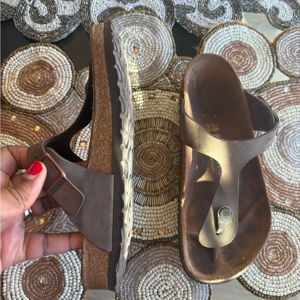 Birkenstock Tan Leather Sandals - Picture 2 of 4